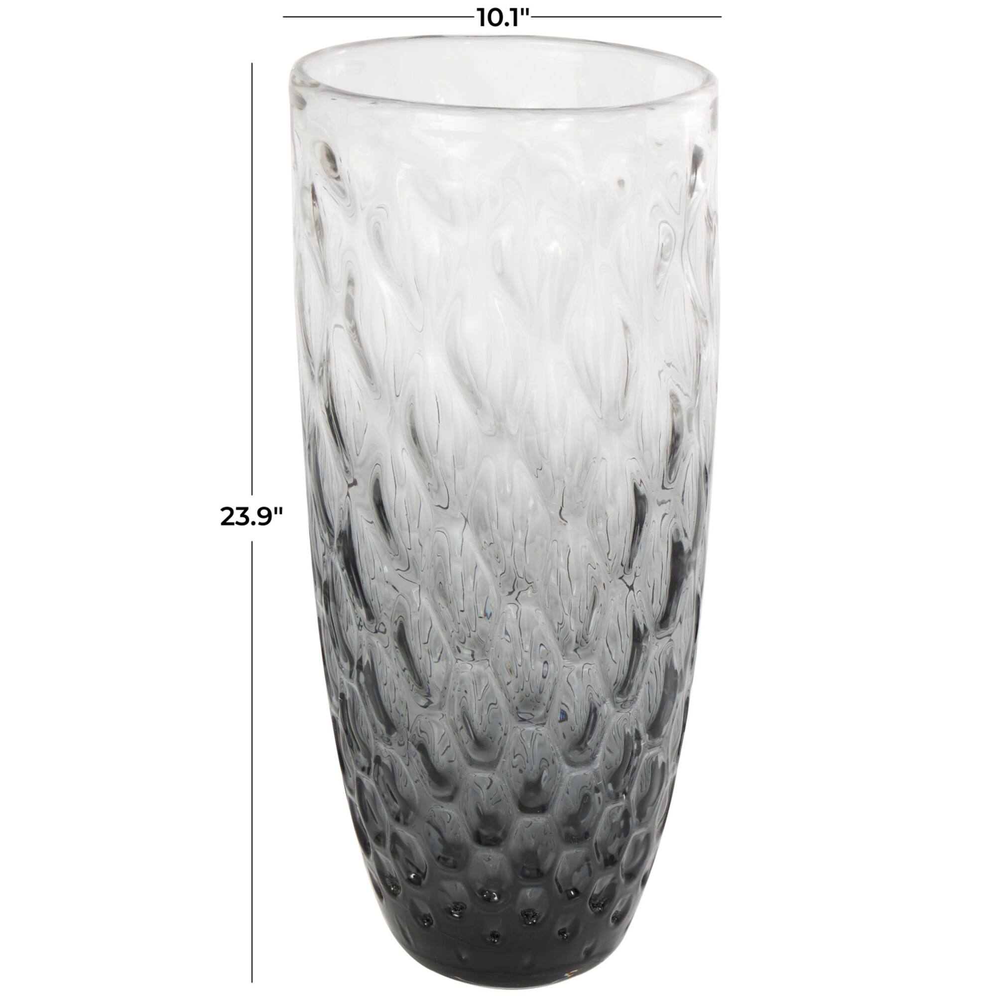 24" Black Ombre Handmade Glass Vase